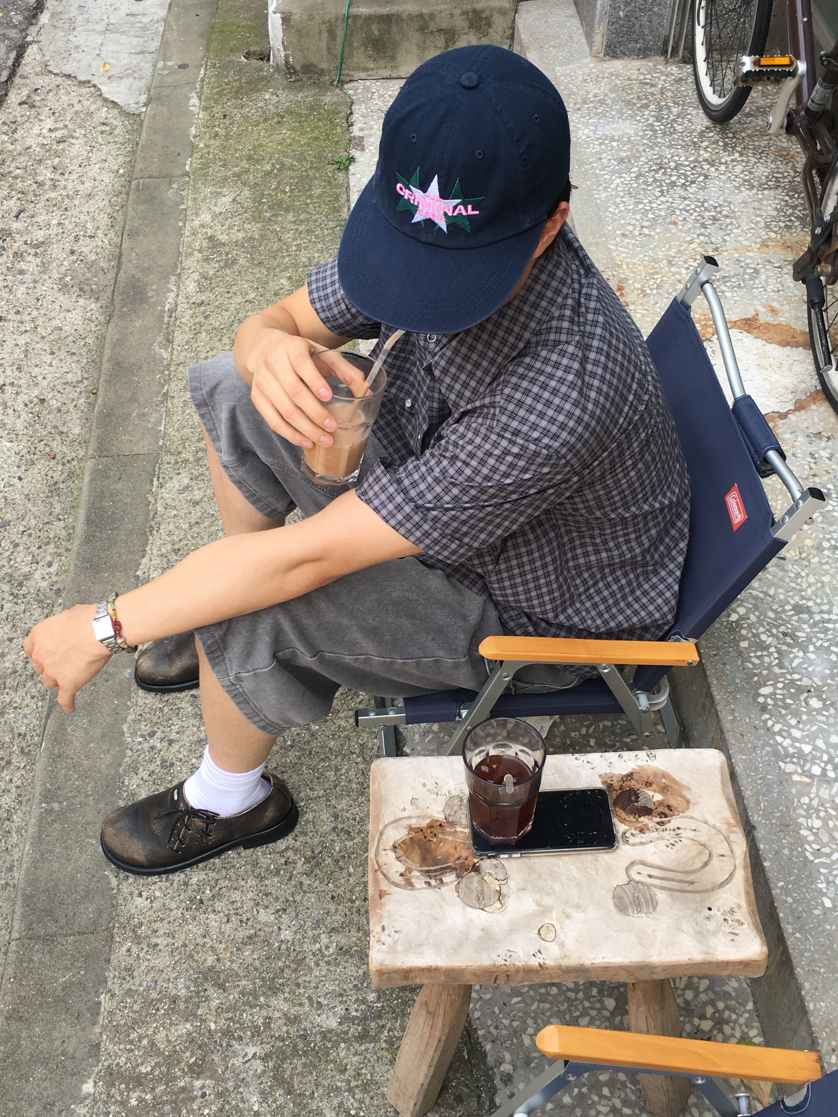 ANNOT T.ANNOT Long Bill Washing Cap Navy, TOWTOW.ARCHIVE Sun Bracelet 착용 스타일 - 2