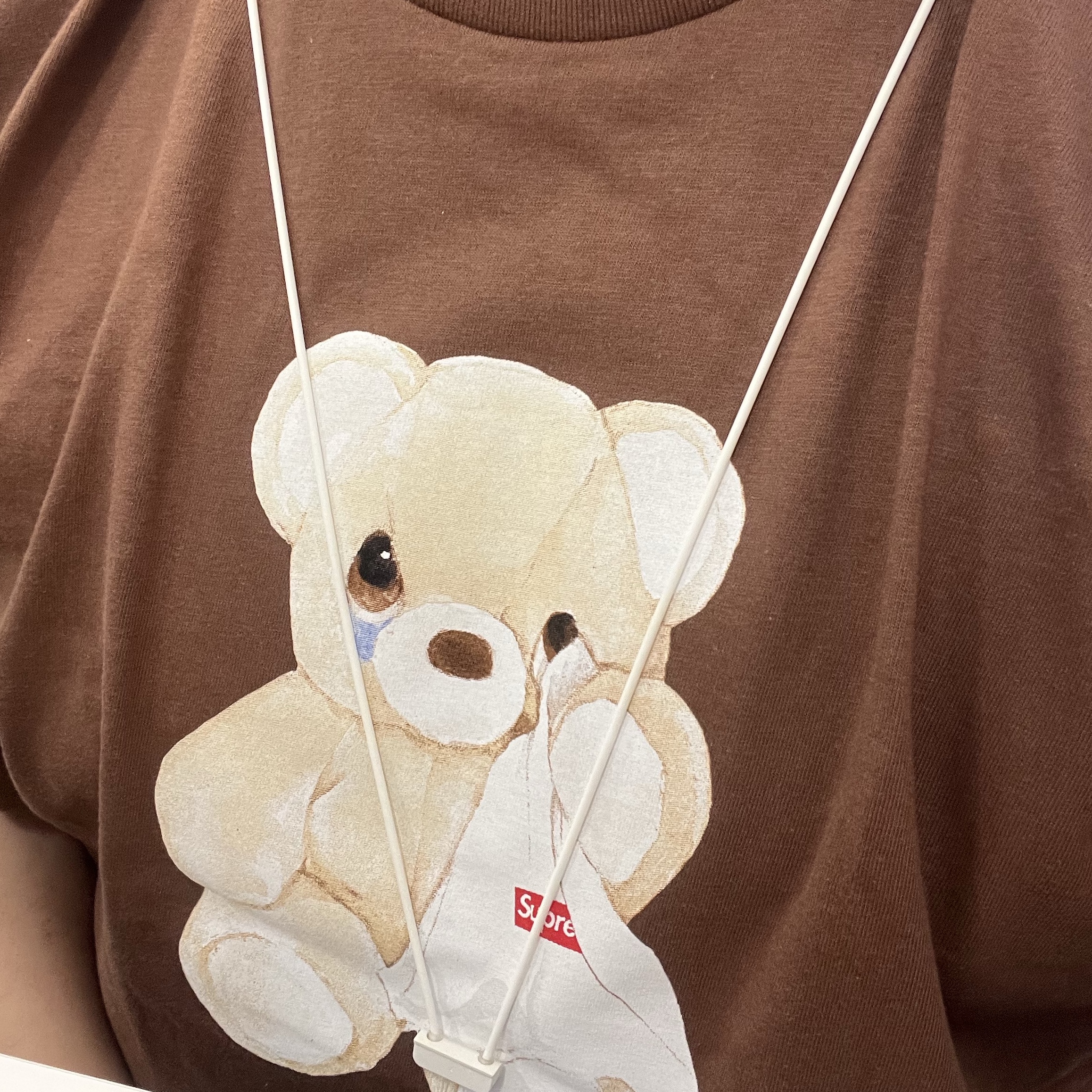 Supreme Bear T-Shirt Brown - 25SS 착용 스타일