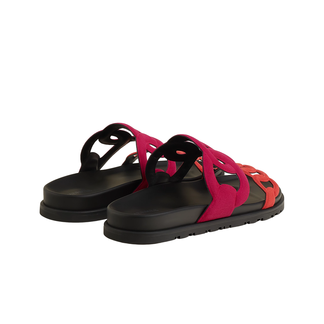 (W) 에르메스 엑스트라 샌들 스웨이드 고트스킨 & 로즈 부겡빌리에 로즈 베흐미용((W) Hermes Extra Sandal Suede Goatskin & Rose Bougainvillier Rose Vermillon) - 3