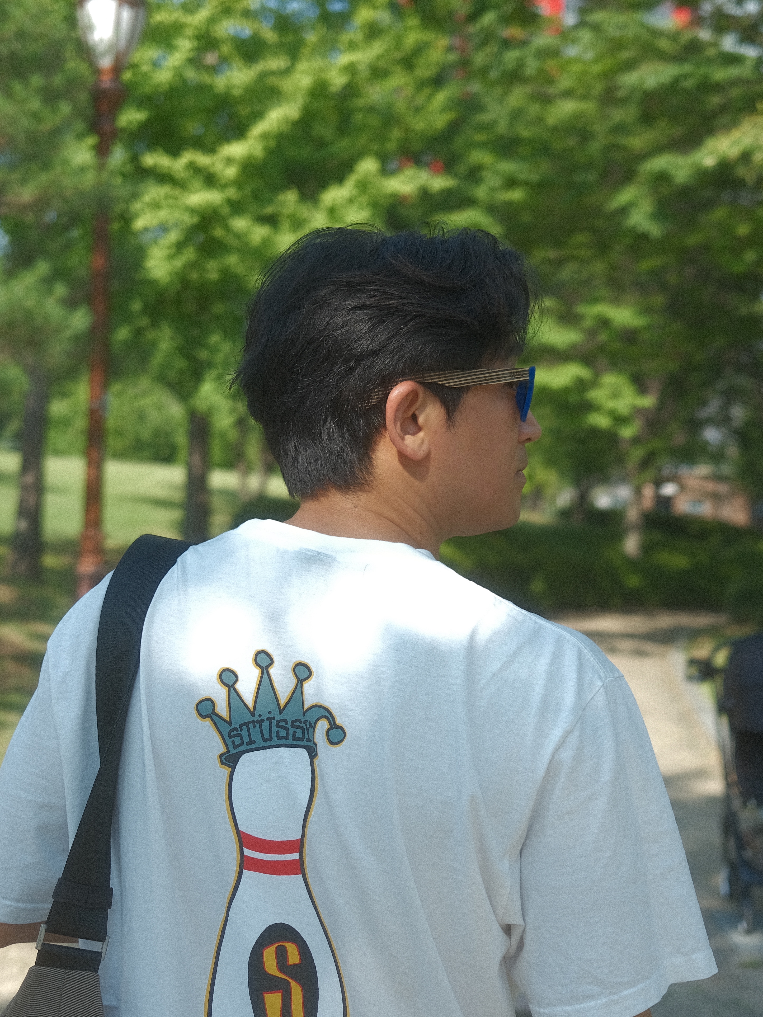 Nike Air Max 1 '86 Original Big Bubble, Stussy Kingpin Pigment Dyed T-Shirt Natural 착용 스타일 - 2