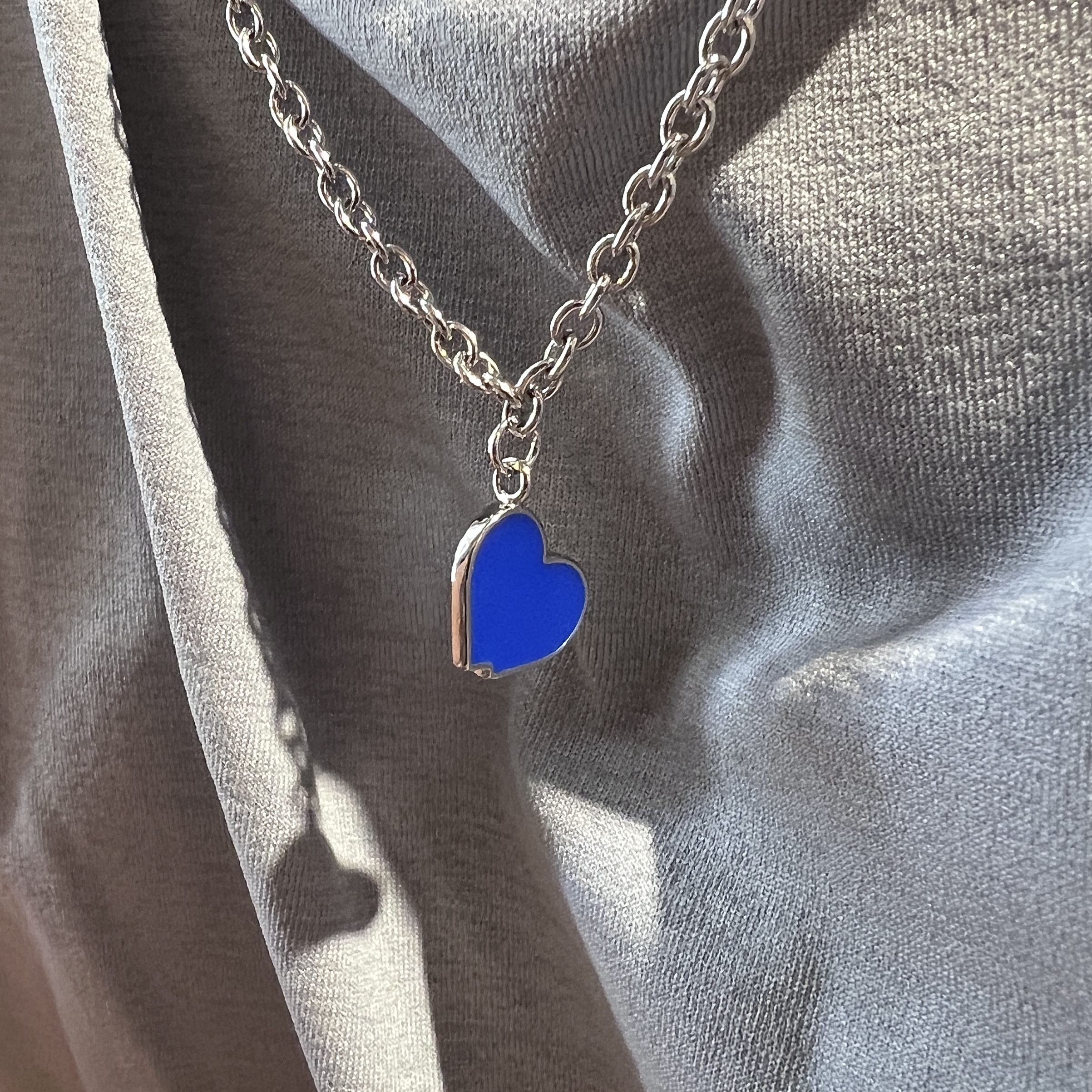 아더에러 트윈 하트 네클리스 실버 | Ader Error | KREAM