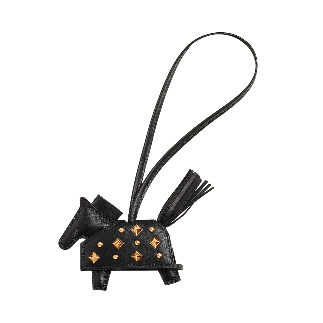 에르메스 로데오 로베오 락 PM 참 밀로 램스킨 & 옐로우 골드 하드웨어 누아(Hermes Rodeo Robeo Rock PM Charm Milo Lambskin & Yellow Gold Noir) - 1