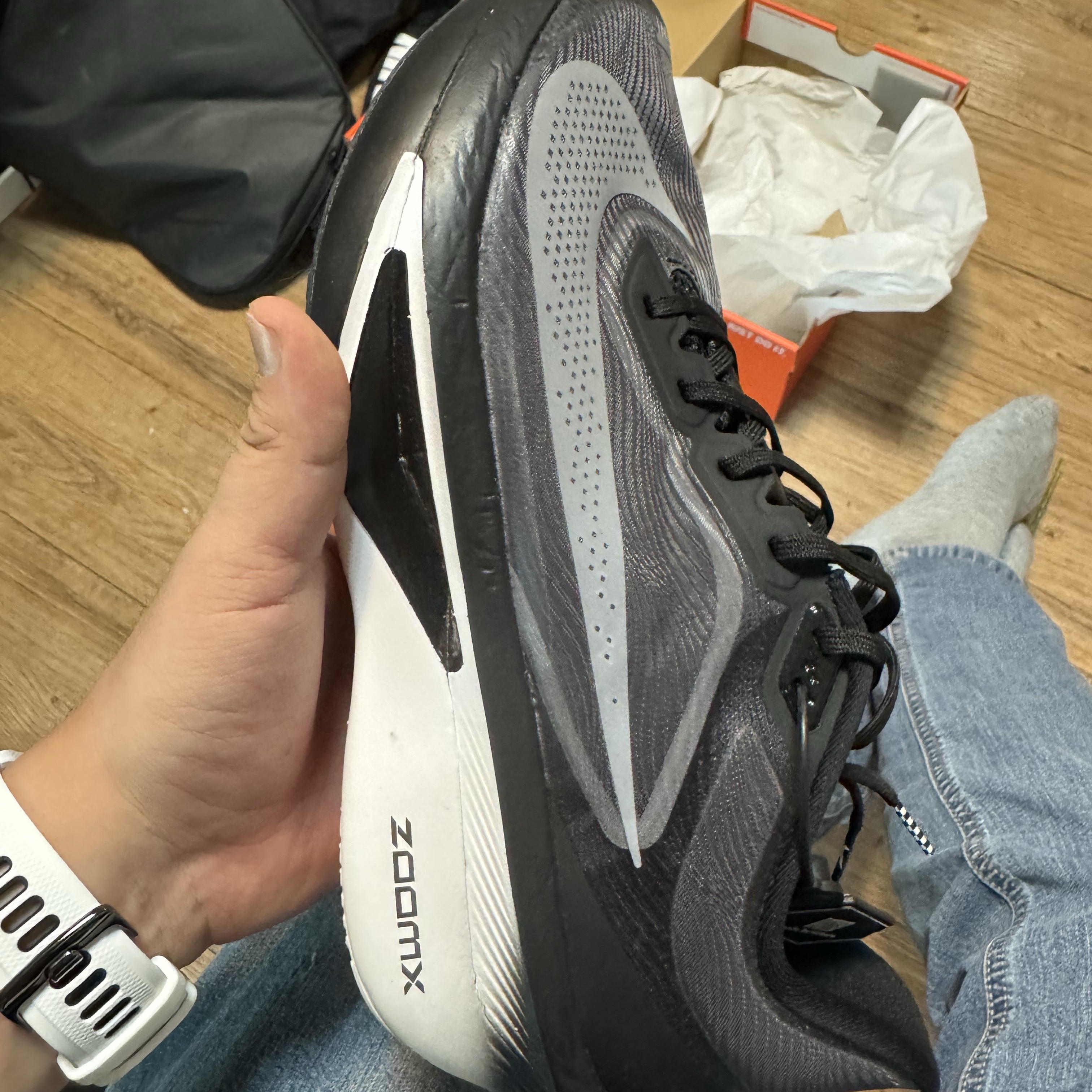 Nike Zoom Fly 6 Black Light Smoke Grey 착용 스타일 - 6
