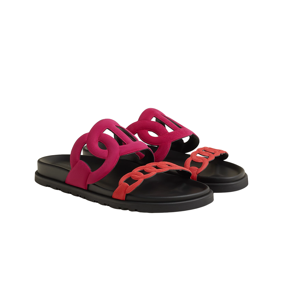 (W) 에르메스 엑스트라 샌들 스웨이드 고트스킨 & 로즈 부겡빌리에 로즈 베흐미용((W) Hermes Extra Sandal Suede Goatskin & Rose Bougainvillier Rose Vermillon) - 2