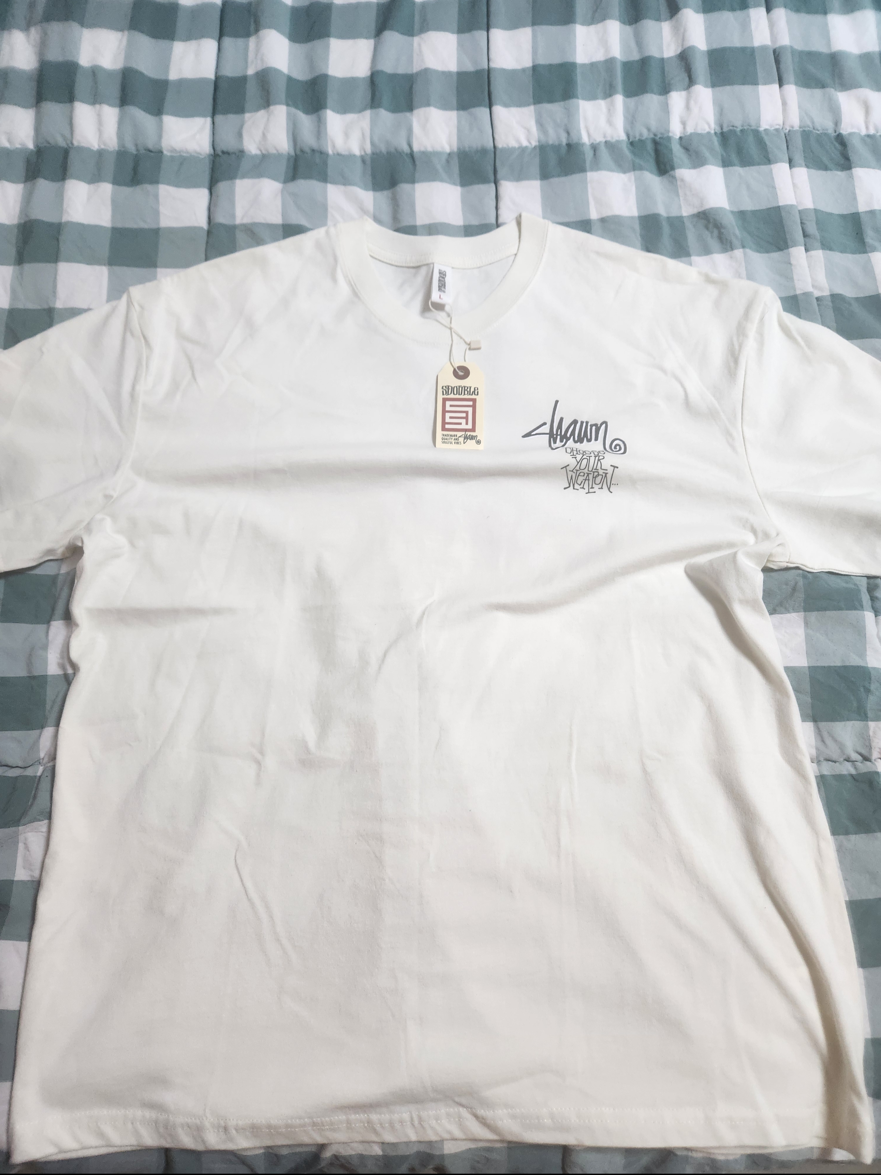 S/Double Choose Your Weapon T-Shirt Washed Steel, S/Double Ultra Glide T-Shirt White 착용 스타일 - 4
