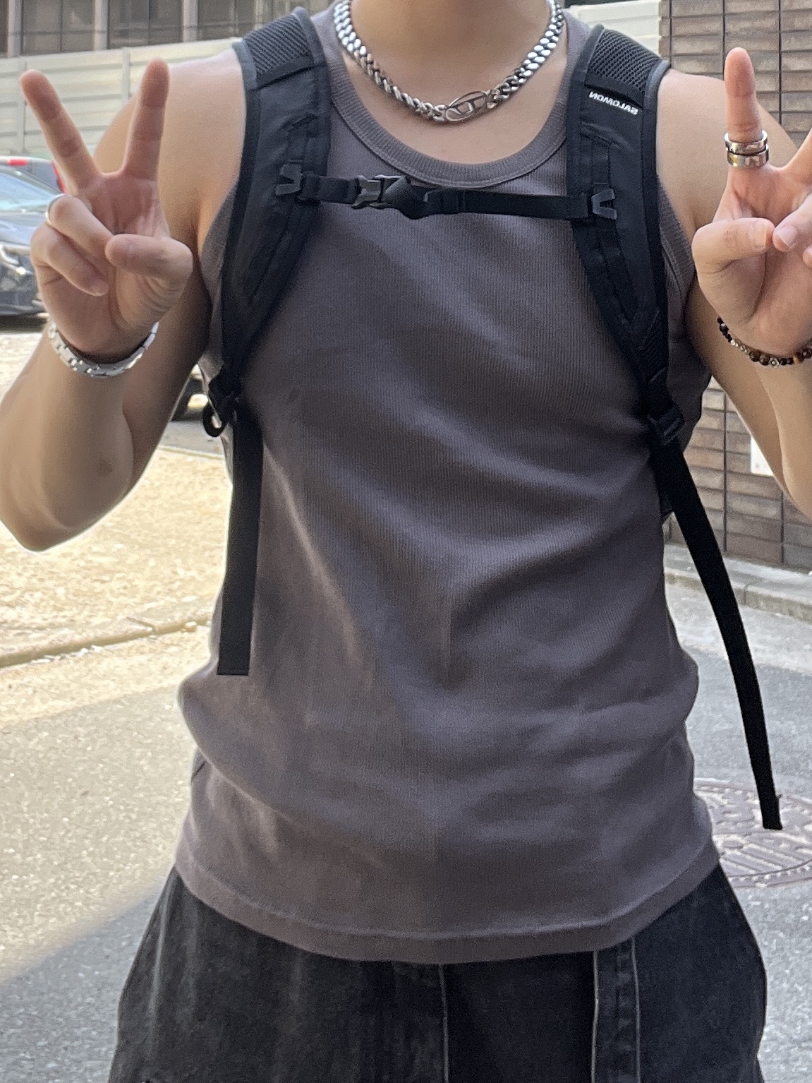 Diesel Dx1433 Stainless Steel Choker Necklace Silver, Salomon Mont LT Backpack Black 착용 스타일 - 3