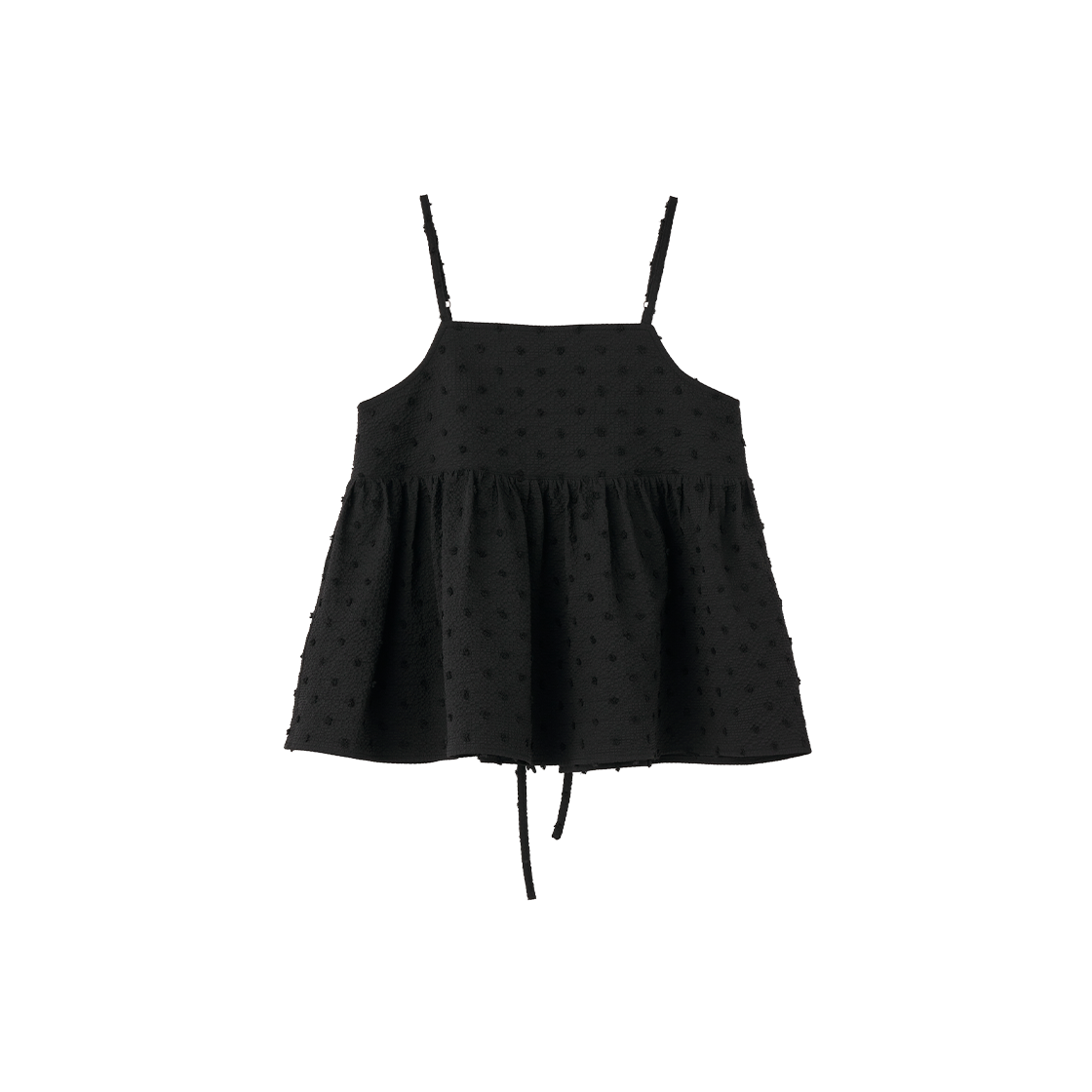 제너럴아이디어 우먼 텍스처드 버블 슬리브리스 블라우스 블랙(General Idea Woman Textured Bubble Sleeveless Blouse Black)