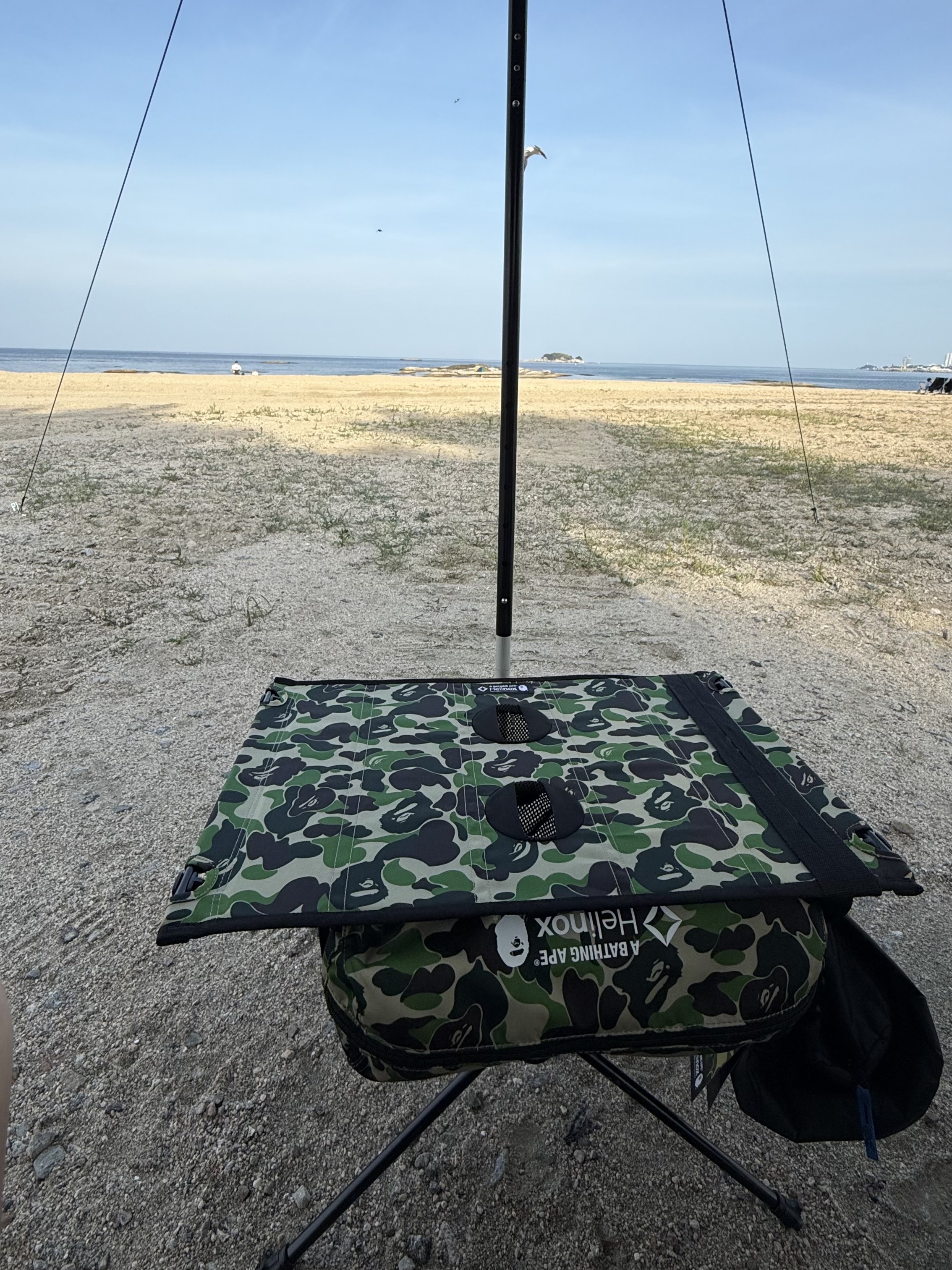 Helinox x BAPE ABC Camo Table One Hard Top Green 착용 스타일