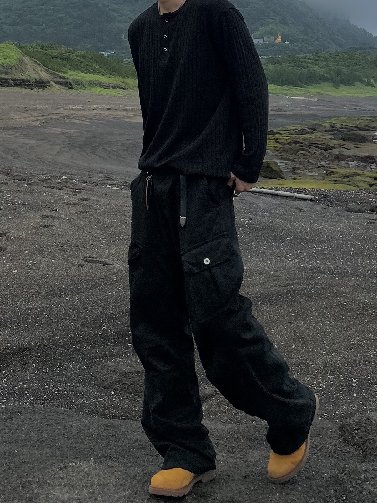 Our Legacy Belt 2cm Leather Black, Millo Archive Rough Atypical Ring Silver 착용 스타일 - 1