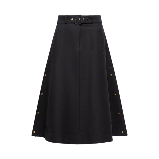 K2-093-2D00011-598PB-999 (W) Moncler Cotton Midi Skirt Black - 25FW