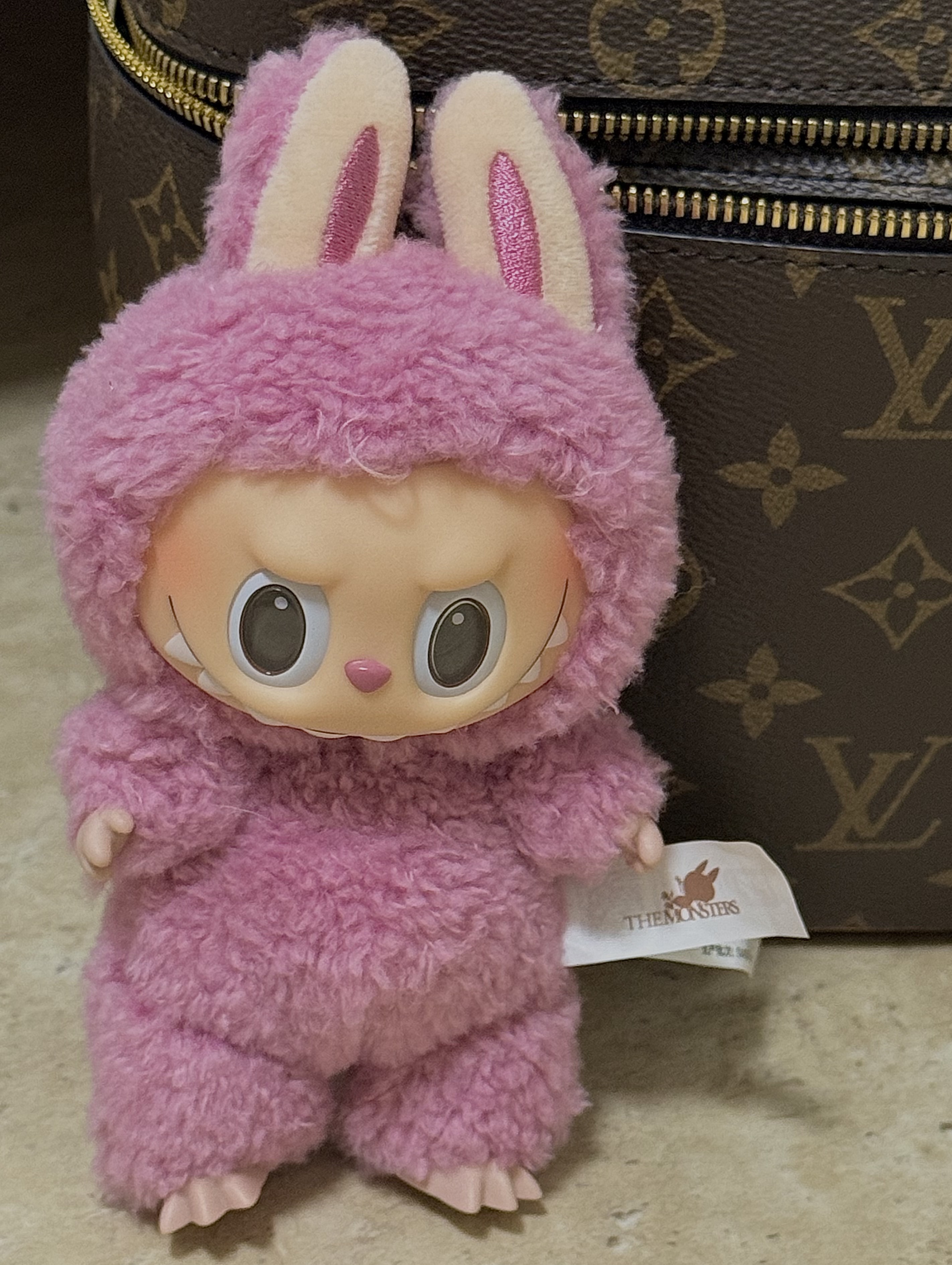 Pop Mart Labubu The Monsters Labubu Tasty Macarons Series Lyche Berry Keyring 착용 스타일