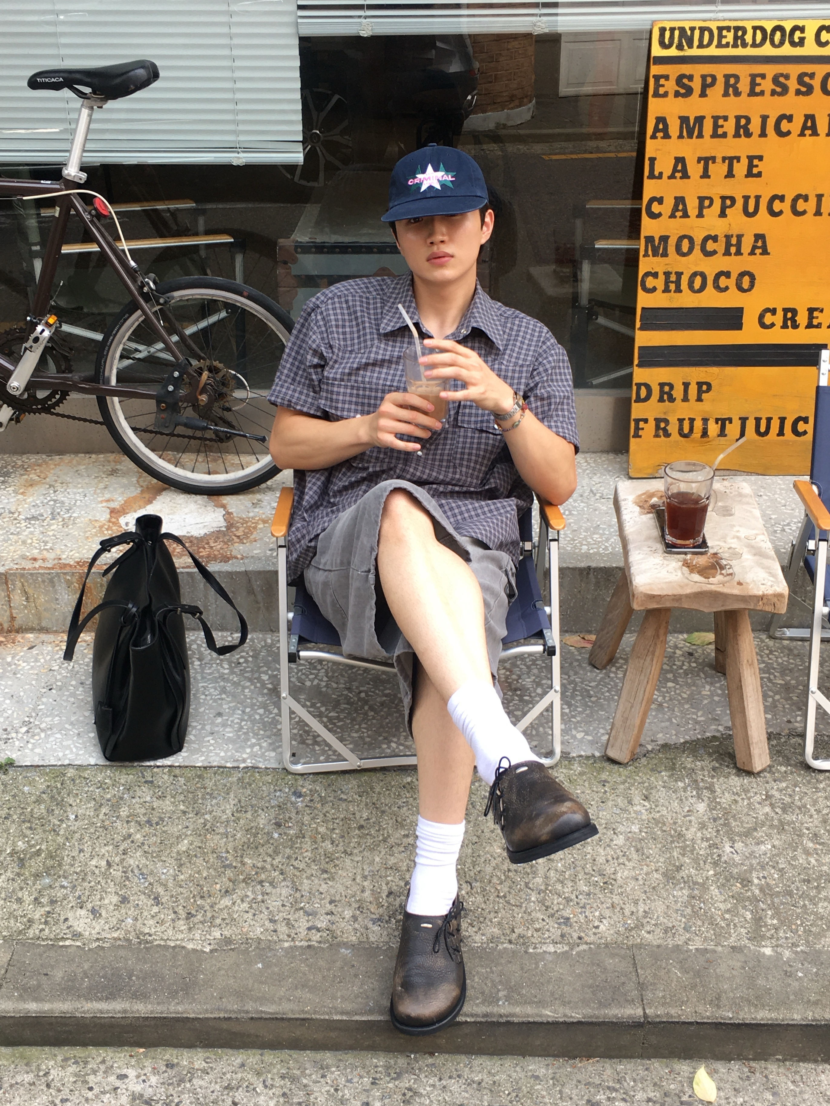ANNOT T.ANNOT Long Bill Washing Cap Navy, TOWTOW.ARCHIVE Sun Bracelet 착용 스타일 - 3