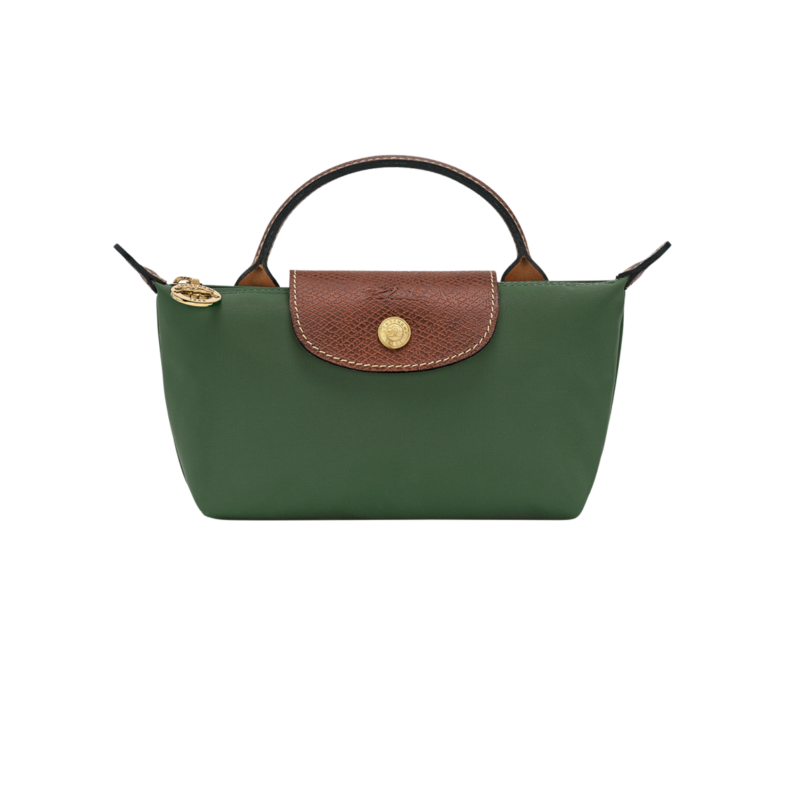 34175089P95 Longchamp Le Pliage Original Handle Pouch British Green