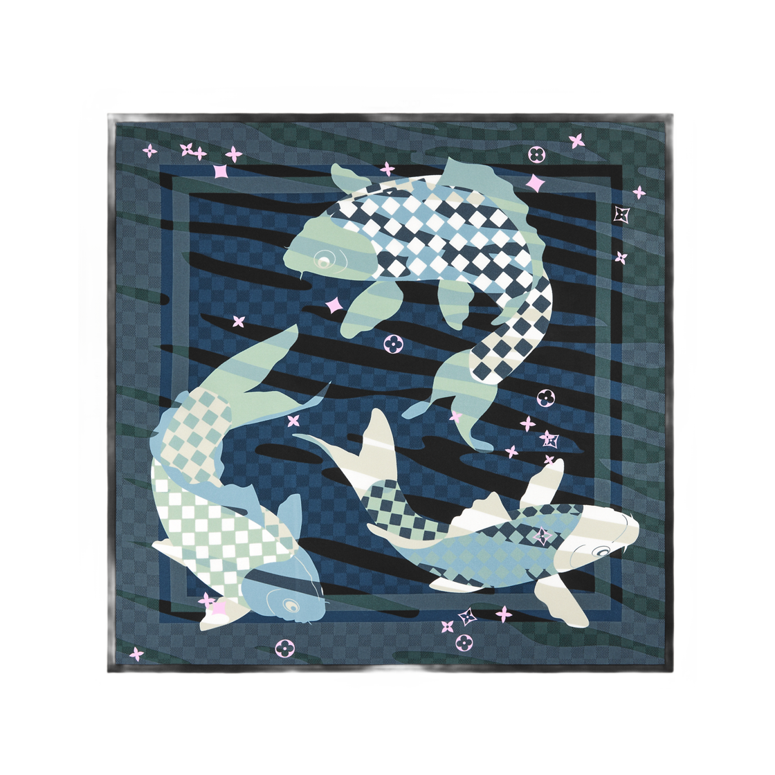 M96889 Louis Vuitton Damier Koi Bandana Gray