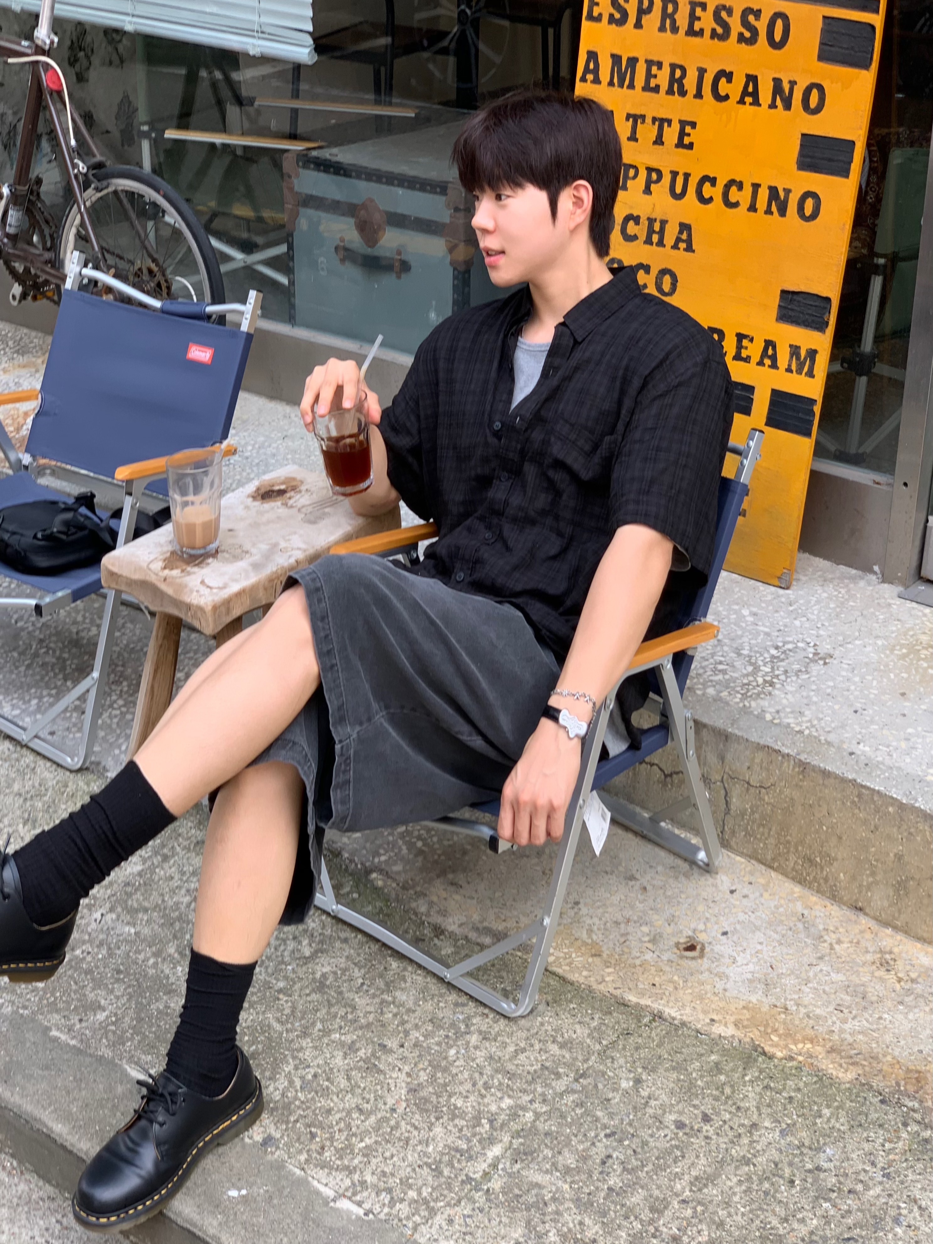Dr. Martens 1461 Smooth Black, TOWTOW.ARCHIVE Timeless Twist Wristlet V3_Black&Silver 착용 스타일 - 1