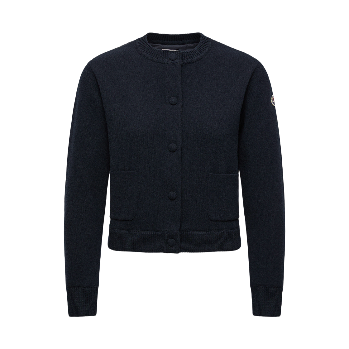 (W) 몽클레르 패딩 울 가디건 네이비 블루 - 25FW((W) Moncler Padded Wool Cardigan Navy Blue - 25FW) - 1