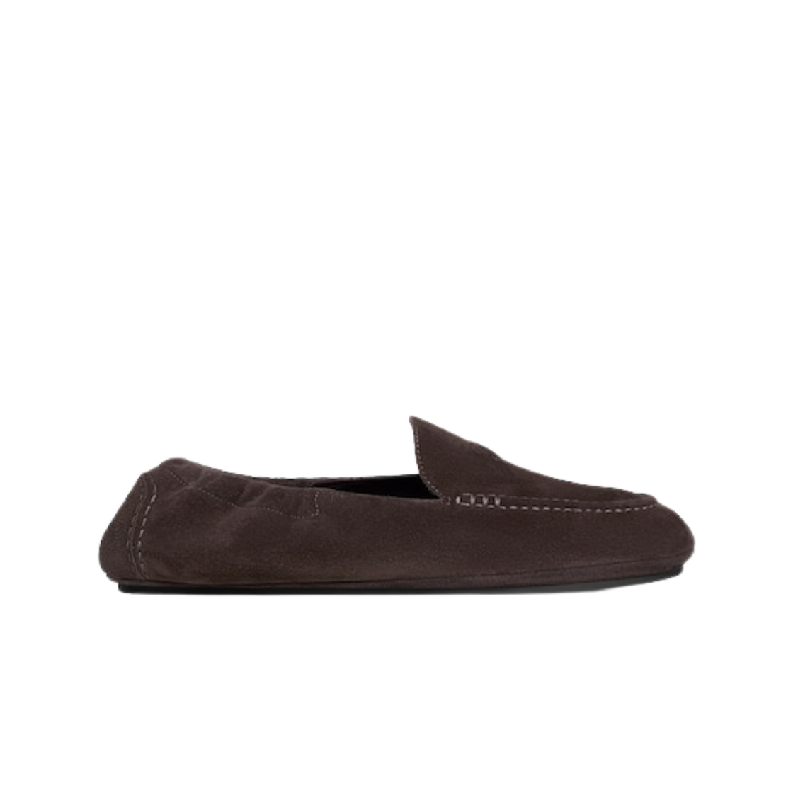 364707029C-19DK Celine Adam Loafer with Triomphe in Suede Calfskin Dark Brown