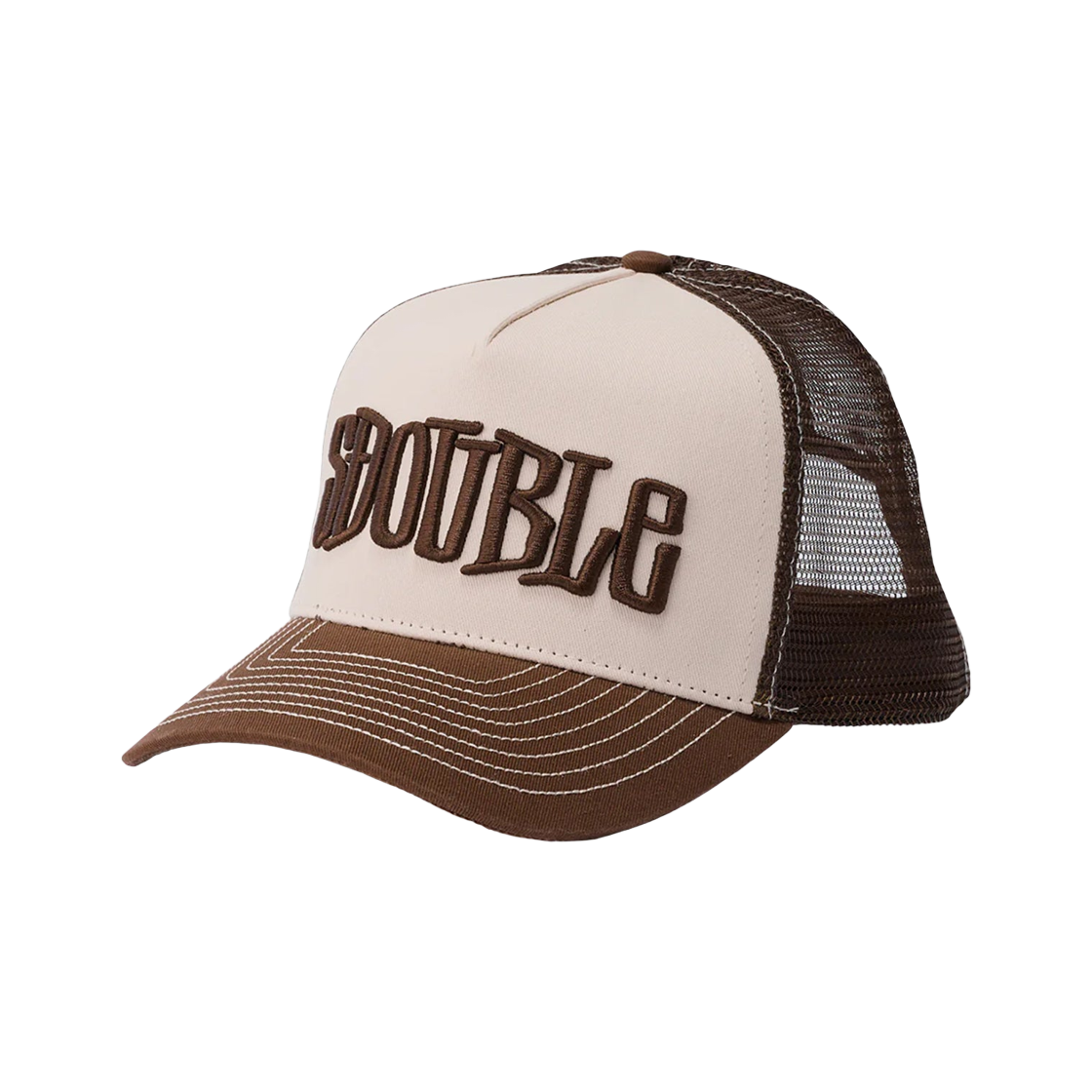 에스더블 미드 블럭 커브드 피크 트러커 캡 내츄럴(S/Double Mid Block Curved Peak Trucker Cap Natural)