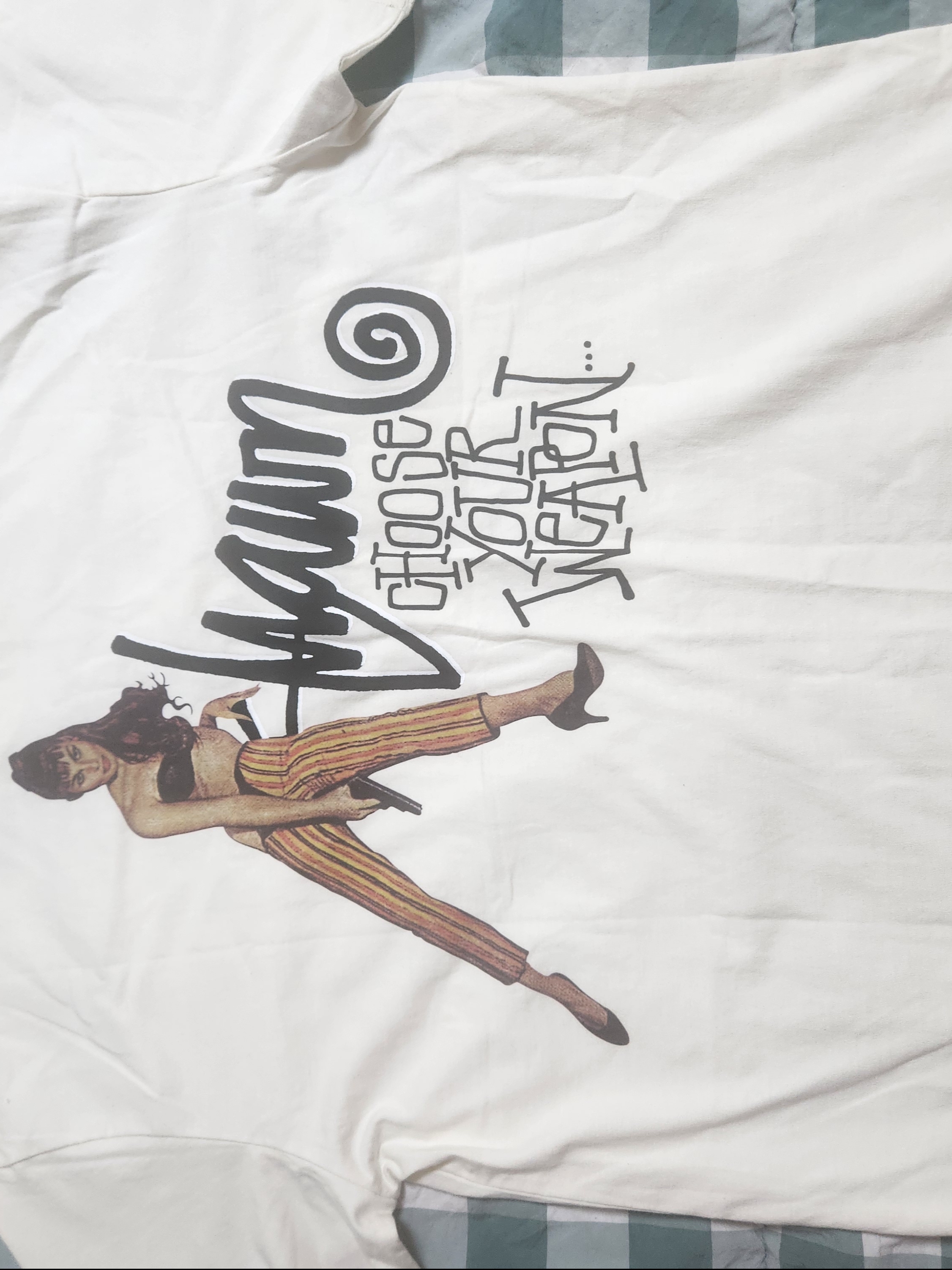 S/Double Choose Your Weapon T-Shirt Washed Steel, S/Double Ultra Glide T-Shirt White 착용 스타일 - 1