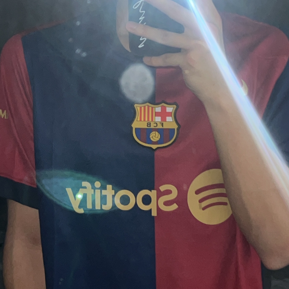 Nike FC Barcelona 2024/25 Dri-Fit Stadium Home Jersey Deep Royal Blue Noble Red (Non Marking Ver.) 착용 스타일 - 1