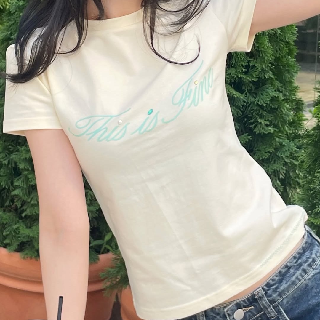 THIS IS FINE Ribbed Sleeveless Top Black, THIS IS FINE Signature Ball Cap Black 착용 스타일 - 4