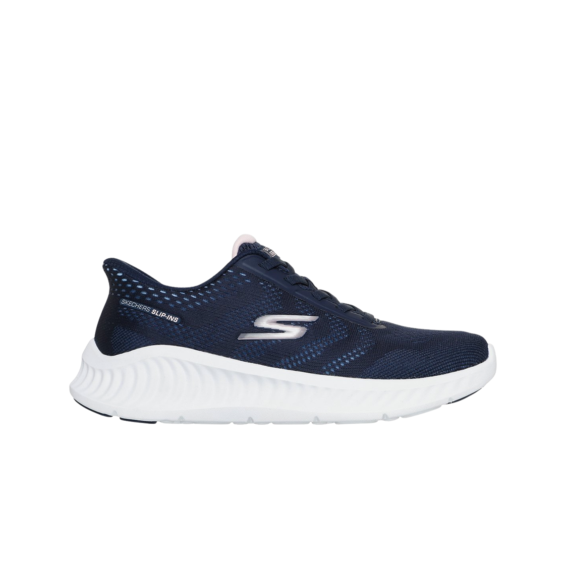 (W) 스케쳐스 고 워크 나우 클로에 슬립 인스 네이비 화이트((W) Skechers Go Walk Now-Khloe Slip Ins Navy White)