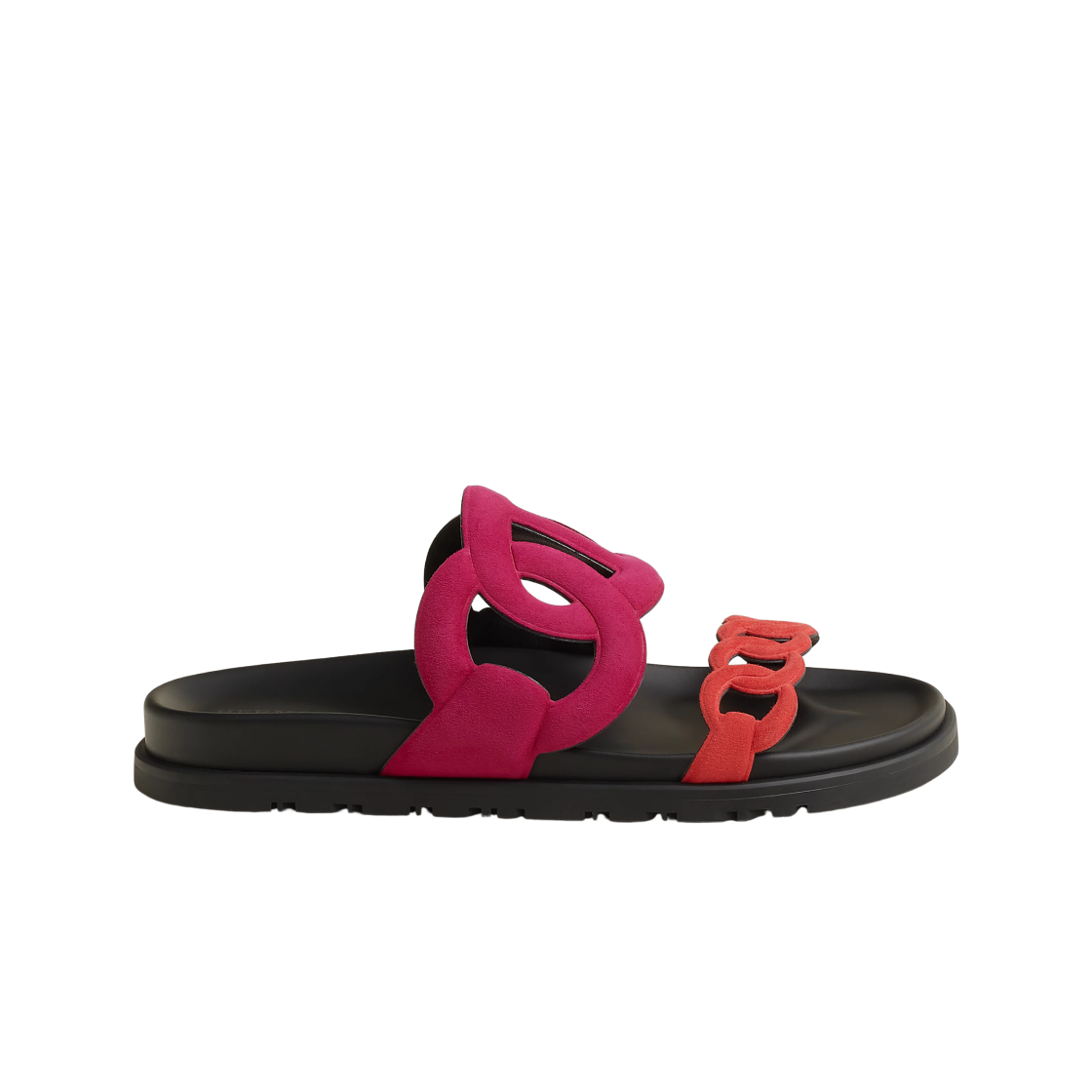 (W) 에르메스 엑스트라 샌들 스웨이드 고트스킨 & 로즈 부겡빌리에 로즈 베흐미용((W) Hermes Extra Sandal Suede Goatskin & Rose Bougainvillier Rose Vermillon) - 1