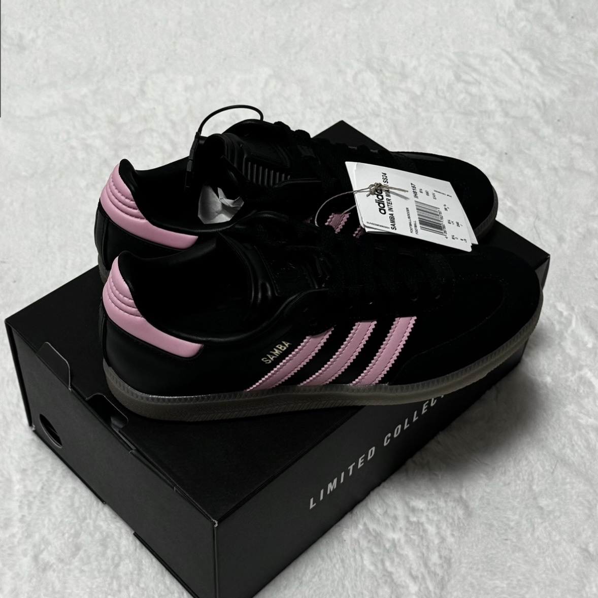 Adidas x Inter Miami CF Samba Core Black Light Pink 착용 스타일