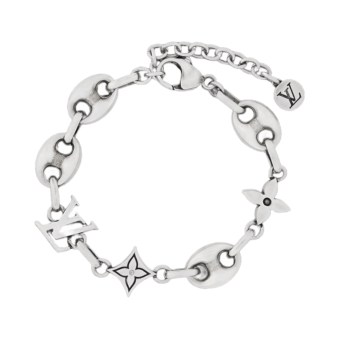 루이비통 LV 세일러 미디움 브레이슬릿 스털링 실버(Louis Vuitton LV Sailor Medium Bracelet Sterling Silver) - 1