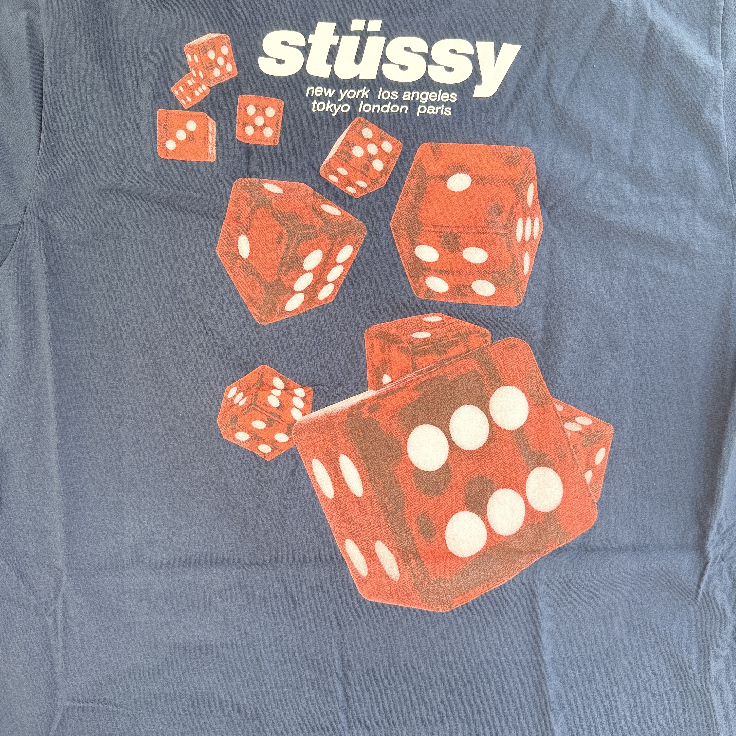 Stussy Rollers T-Shirt Navy 착용 스타일