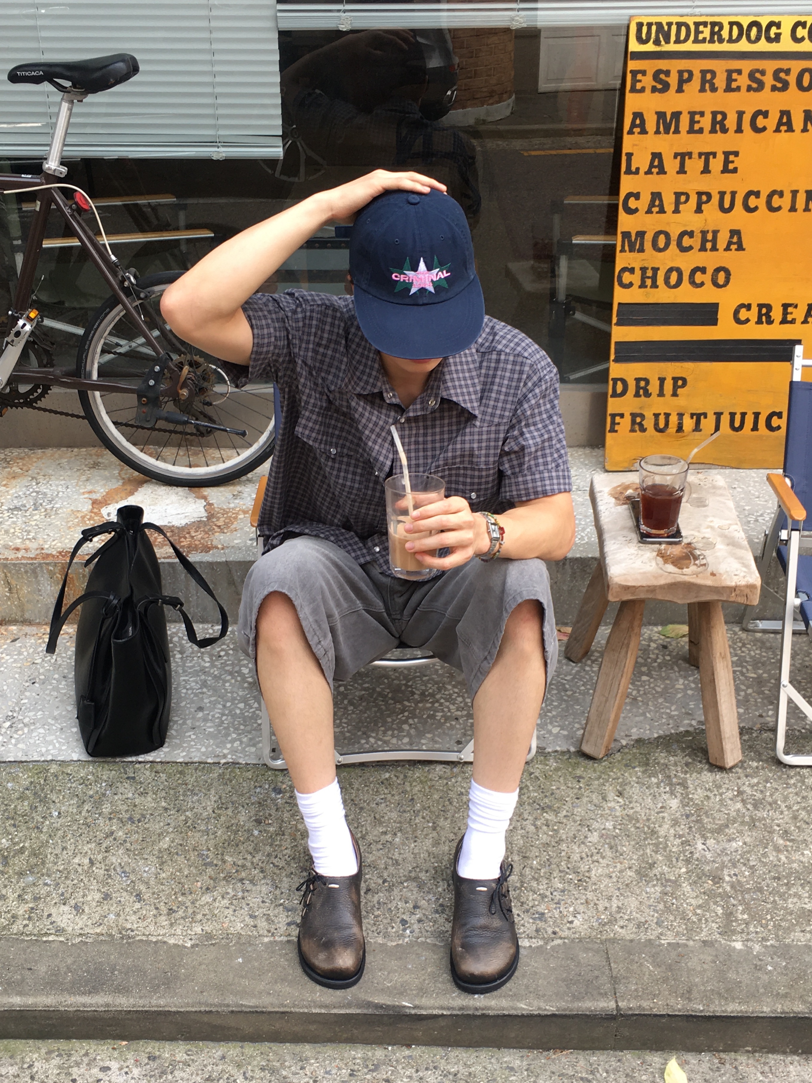 ANNOT T.ANNOT Long Bill Washing Cap Navy, TOWTOW.ARCHIVE Sun Bracelet 착용 스타일 - 4