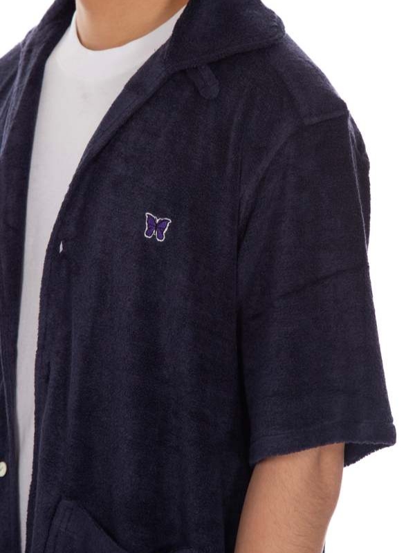 Needles S/S Italian Collar Shirt Navy 착용 스타일