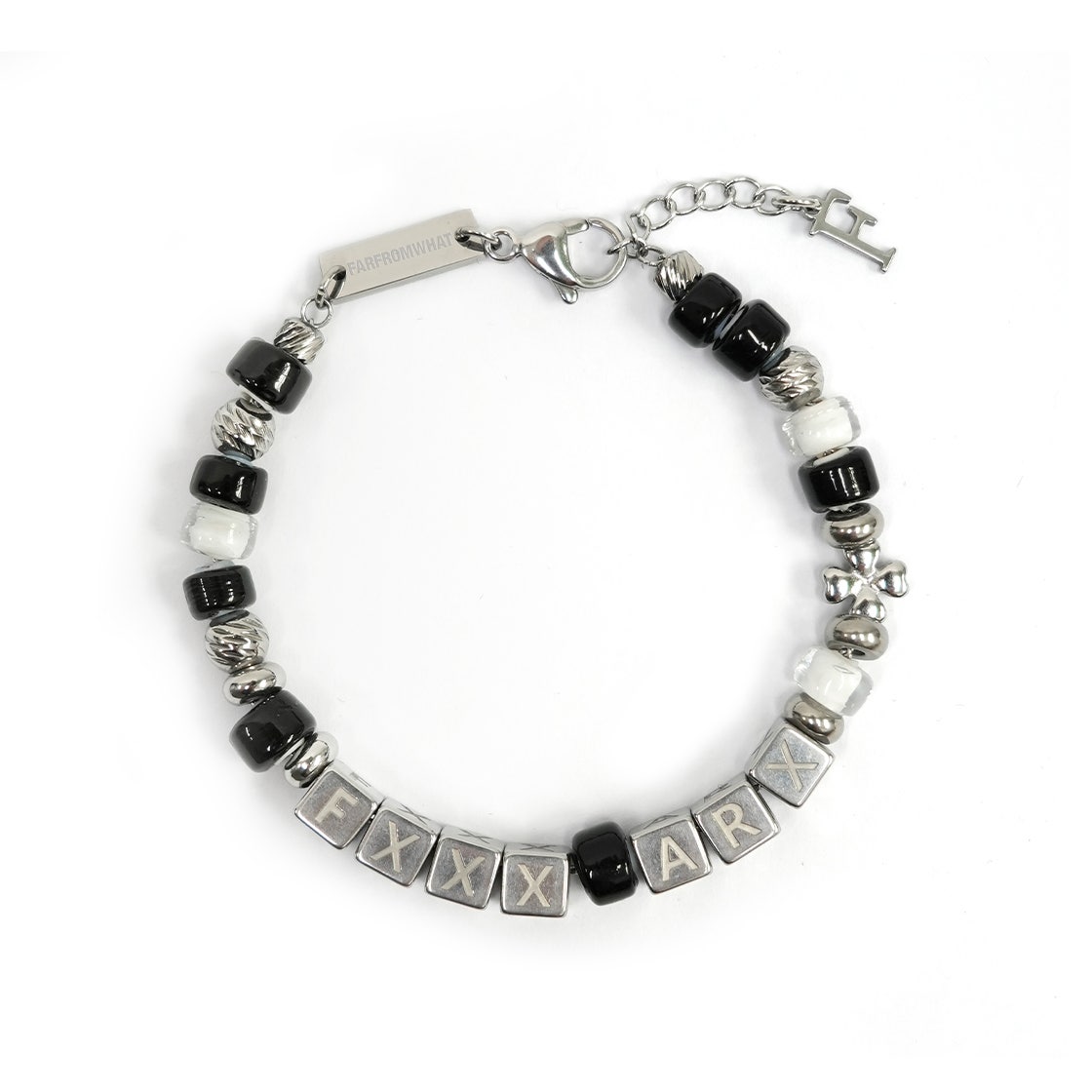 25036-1313-017-BK [예약배송]Farfromwhat Far Fxxxarx Bead Bracelet Black - #2