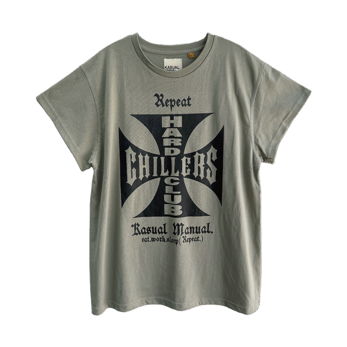 KM-2529-K Kasual Manual Hard Chillers Club T-Shirt  Light Khaki