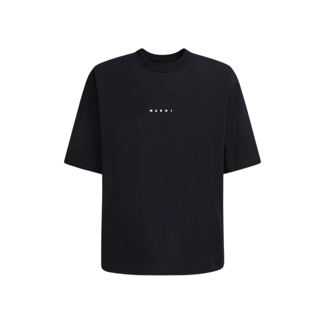 마르니 미니 로고 오가닉 코튼 티셔츠 블랙(Marni Organic Cotton T-Shirt with Mini Logo Black)