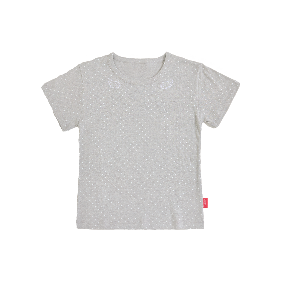 예그 도트 윙 베이비 티 그레이(Yegg Dot Wing Baby Tee Gray)