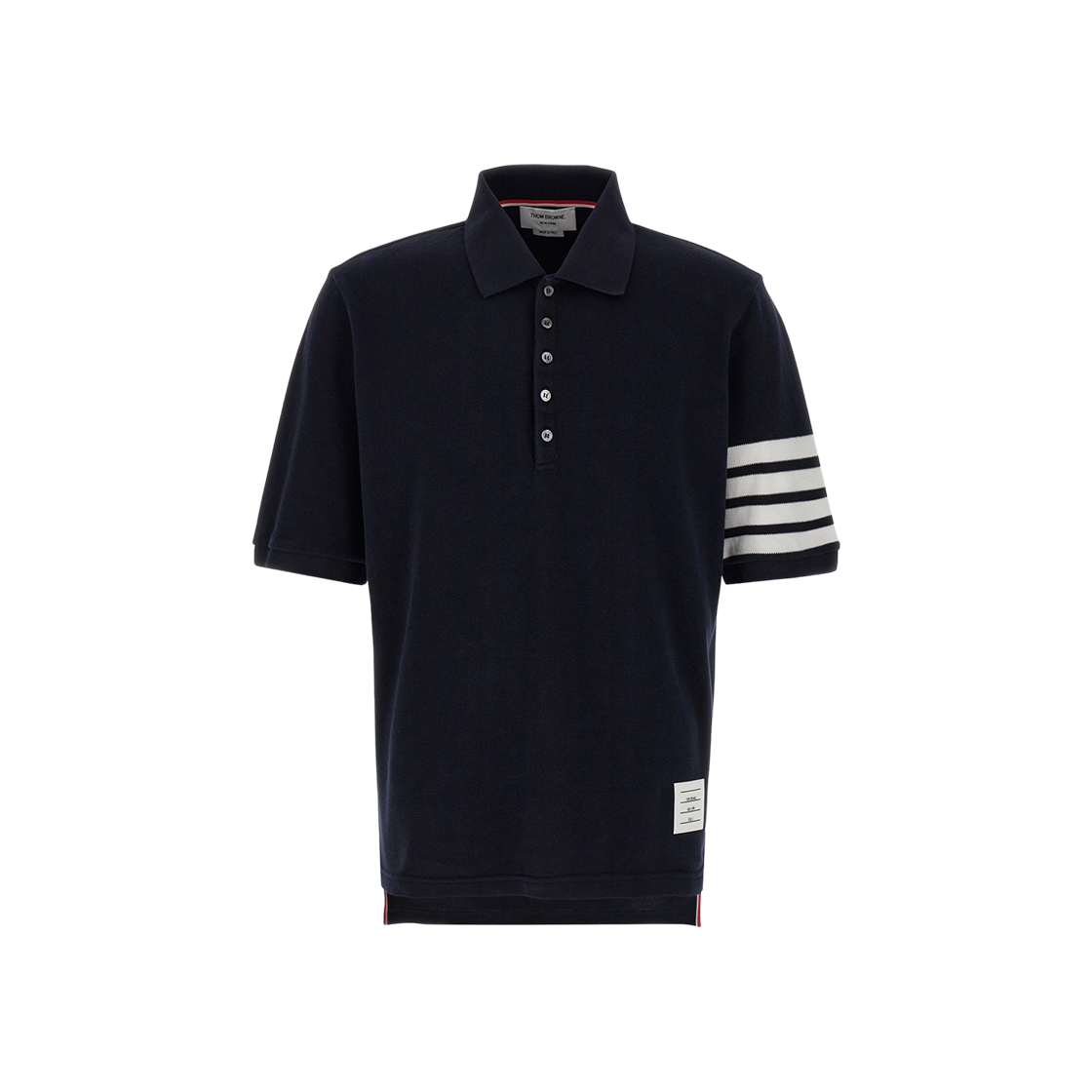 톰브라운 클래식 피케 사선 숏슬리브 폴로 네이비(Thom Browne Classic Pique 4-Bar Short Sleeve Polo Navy)