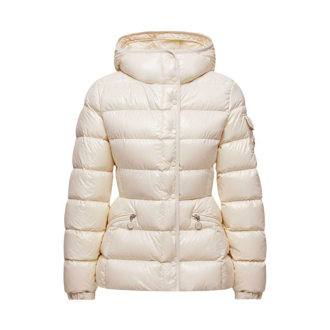 (W) 몽클레르 바란테 후드 쇼트 다운 자켓 화이트 아이보리 - 25SS((W) Moncler Barante Hooded Short Down Jacket White Ivory - 25SS) - 1
