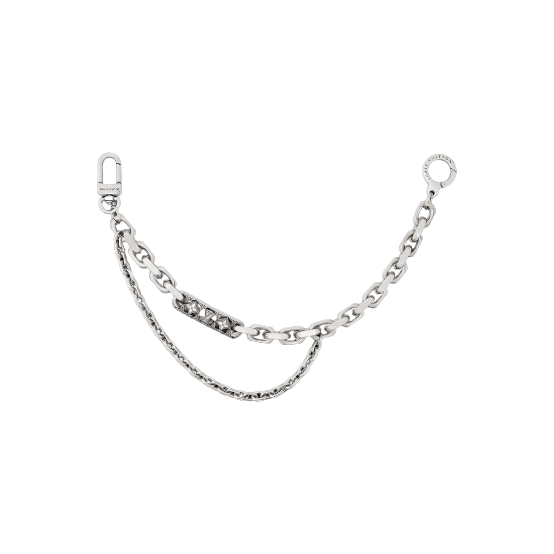 M03062 Louis Vuitton Label Chain Belt Palladium