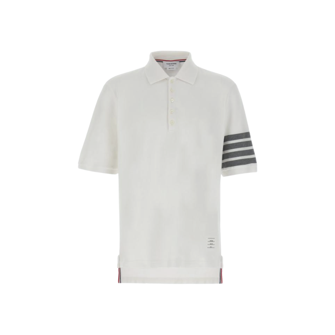 톰브라운 클래식 피케 사선 숏슬리브 폴로 화이트(Thom Browne Classic Pique 4-Bar Short Sleeve Polo White)