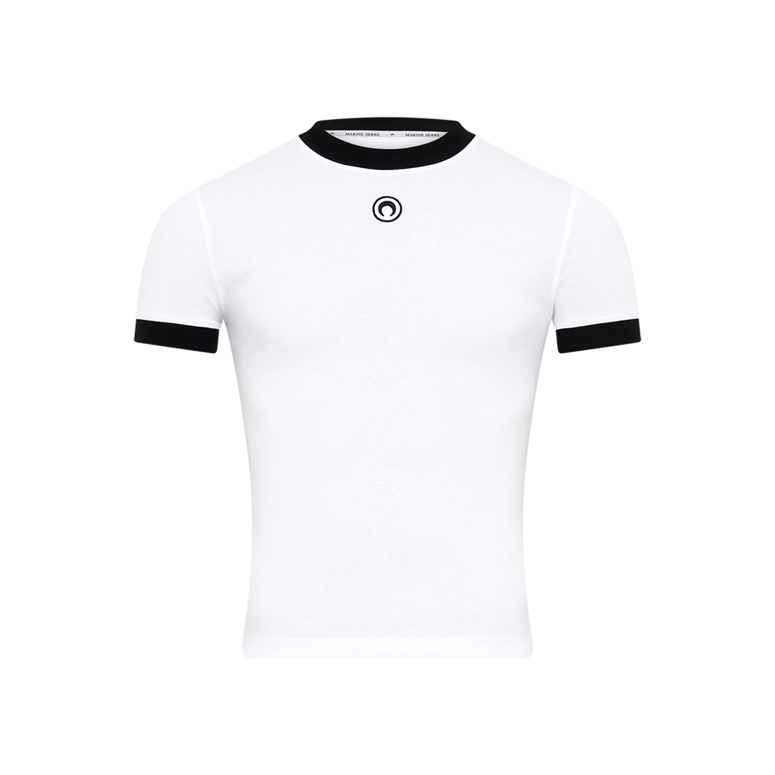 마린 세르 문 로고 저지 피티드 티셔츠 화이트(Marine Serre Moon Logo Jersey Fitted T-Shirt White)