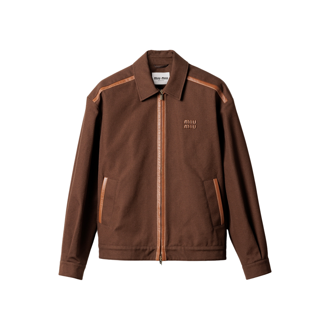 (W) 미우 미우 자카드 캔버스 블루종 자켓 코코아 브라운((W) Miu Miu Jacquard Canvas Blouson Jacket Cocoa Brown)