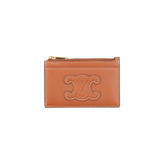 IT8CKRVU9HWG Celine Zipped Card Wallet Calfskin Tan