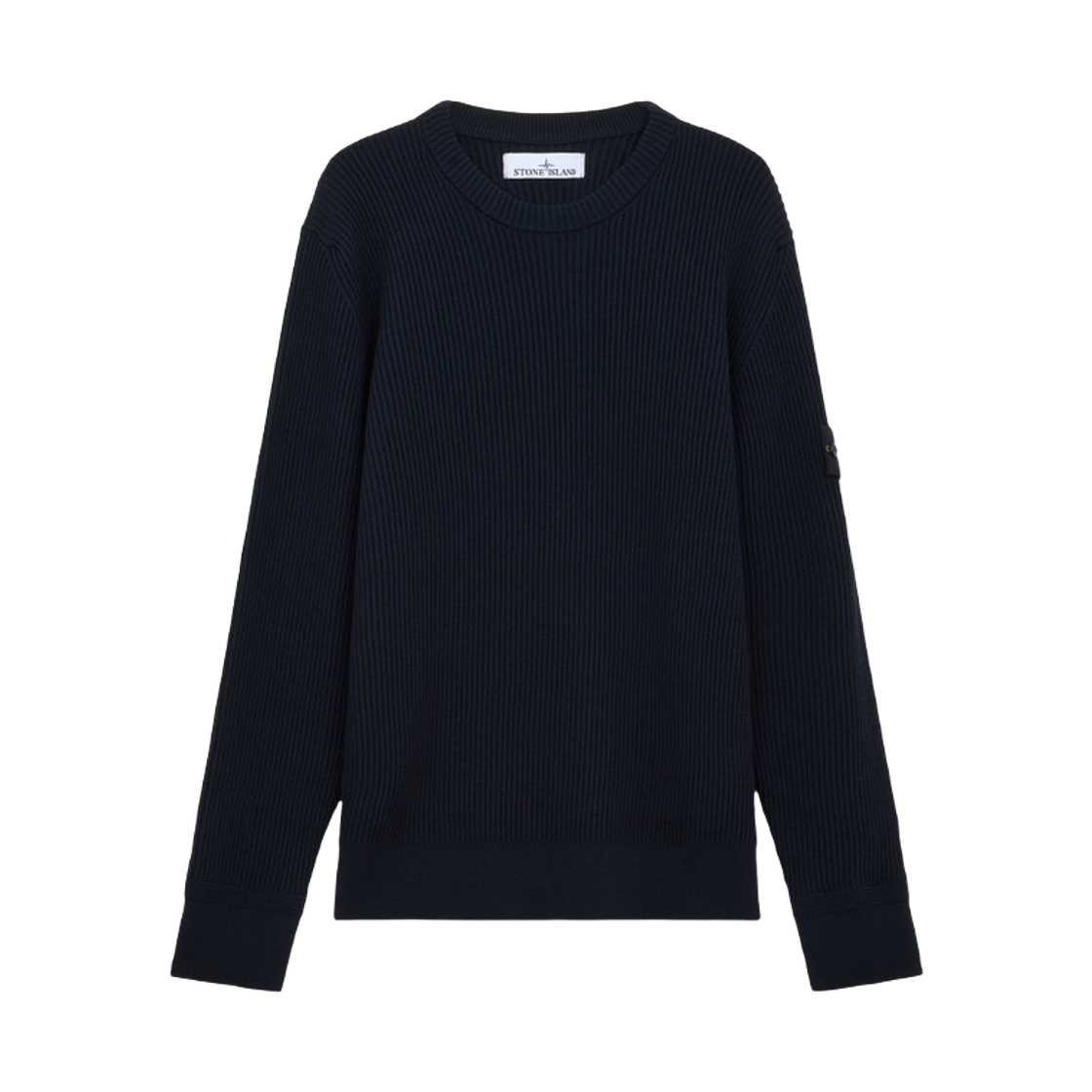 K2S1551000-53S00C2-V0020 Stone Island 5100053 Full Rib RWS Wool Crewneck Jumper with Ribbed Trims Navy Blue - 25FW