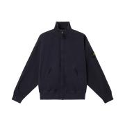 Stone Island 6100056 Organic Panama Cotton Old Effect Oversized Fit Track Jacket with Zip Pockets Ink Blue - 25FW