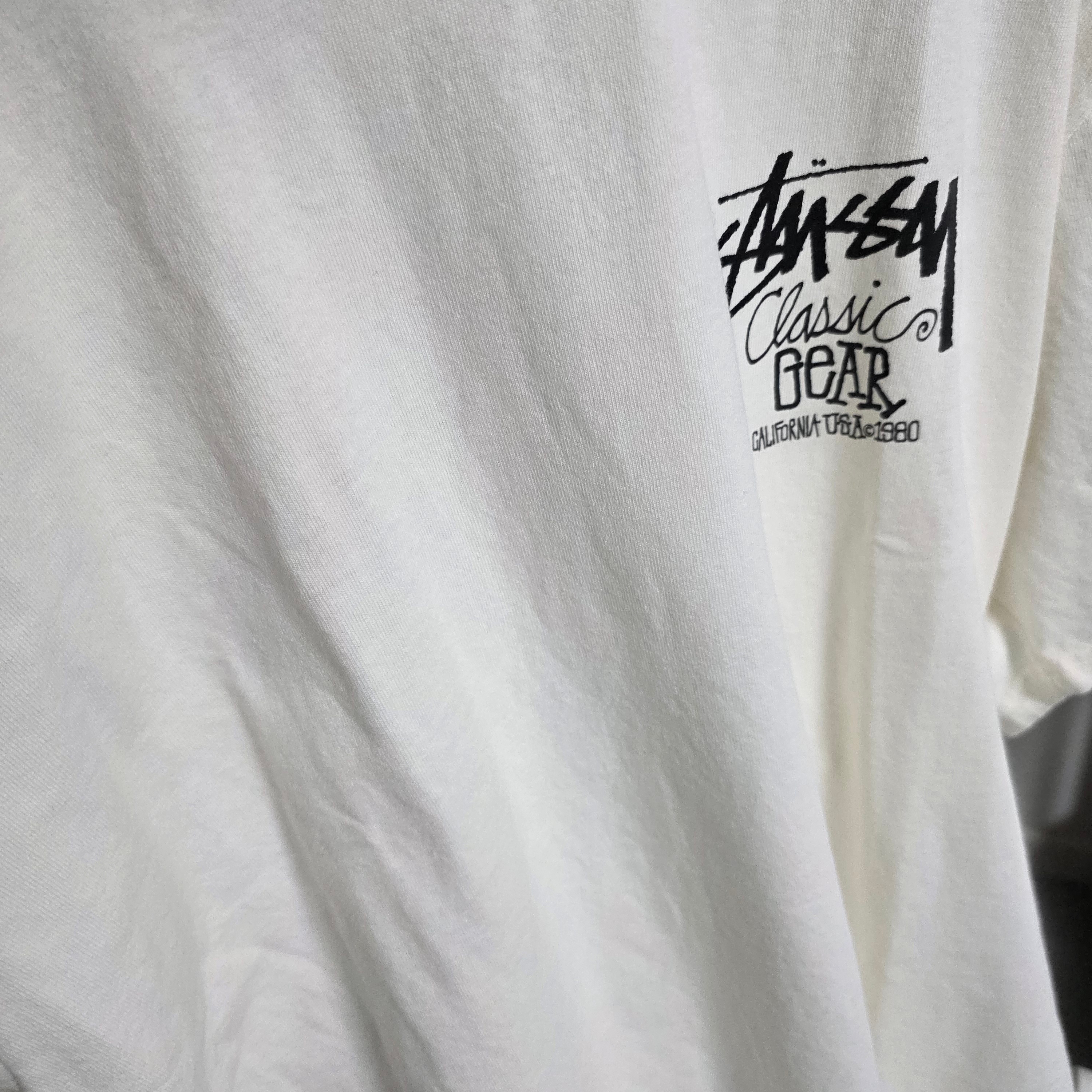 Stussy Pigment Dyed Classic Gear T-Shirt Natural 착용 스타일 - 1