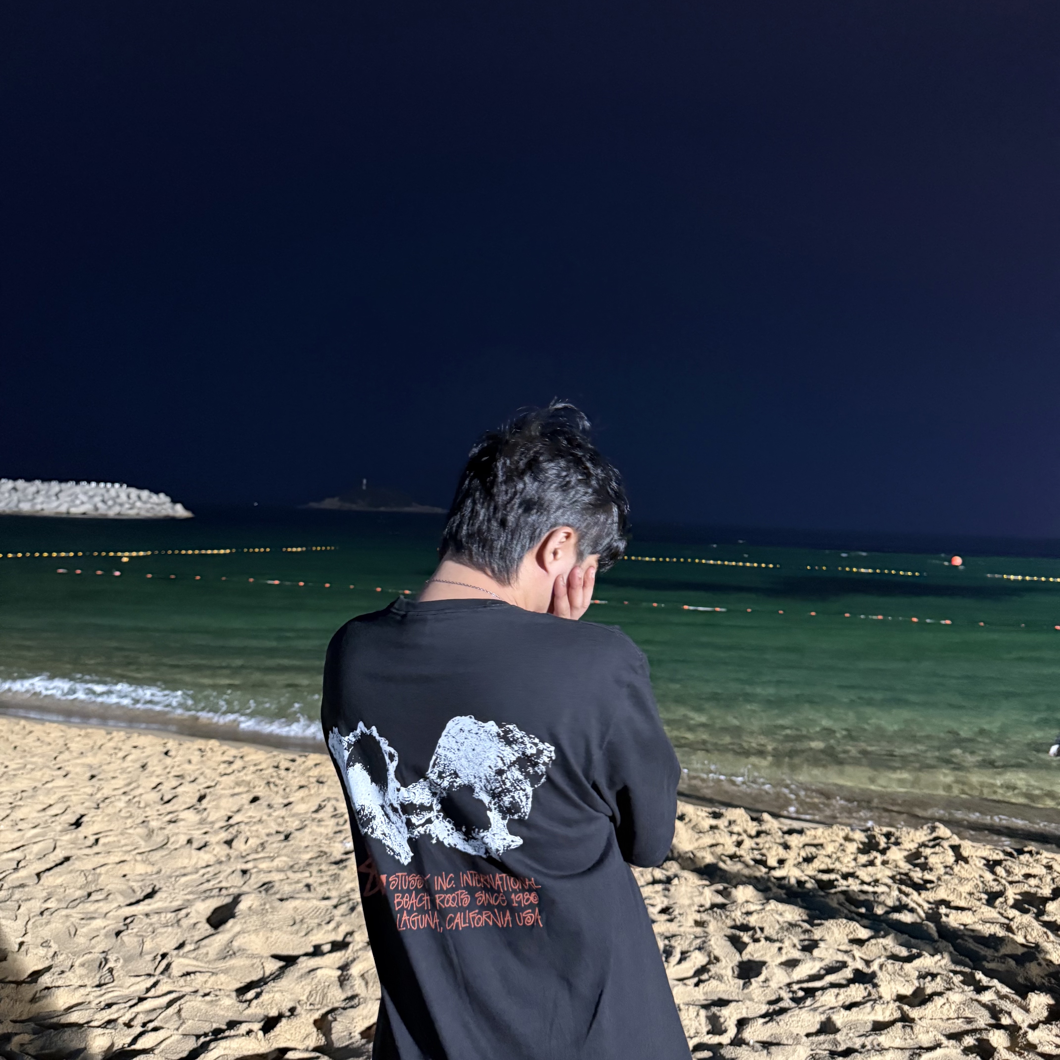 Stussy Shells T-Shirt Black 착용 스타일 - 1