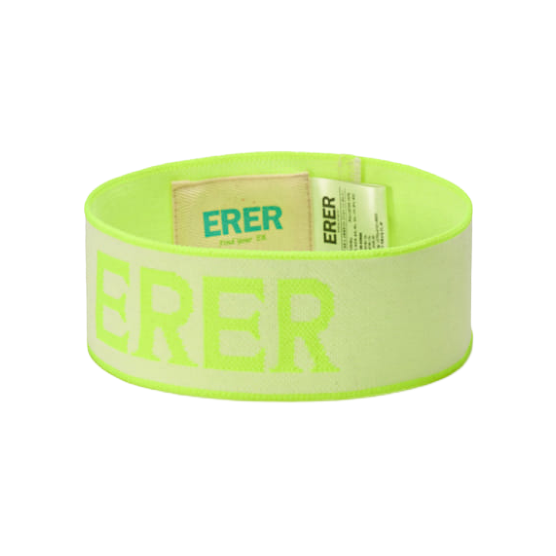 에르에르 자카드 헤어 밴드 네온 옐로우(ERER Jacquard Hair Band Neon Yellow)