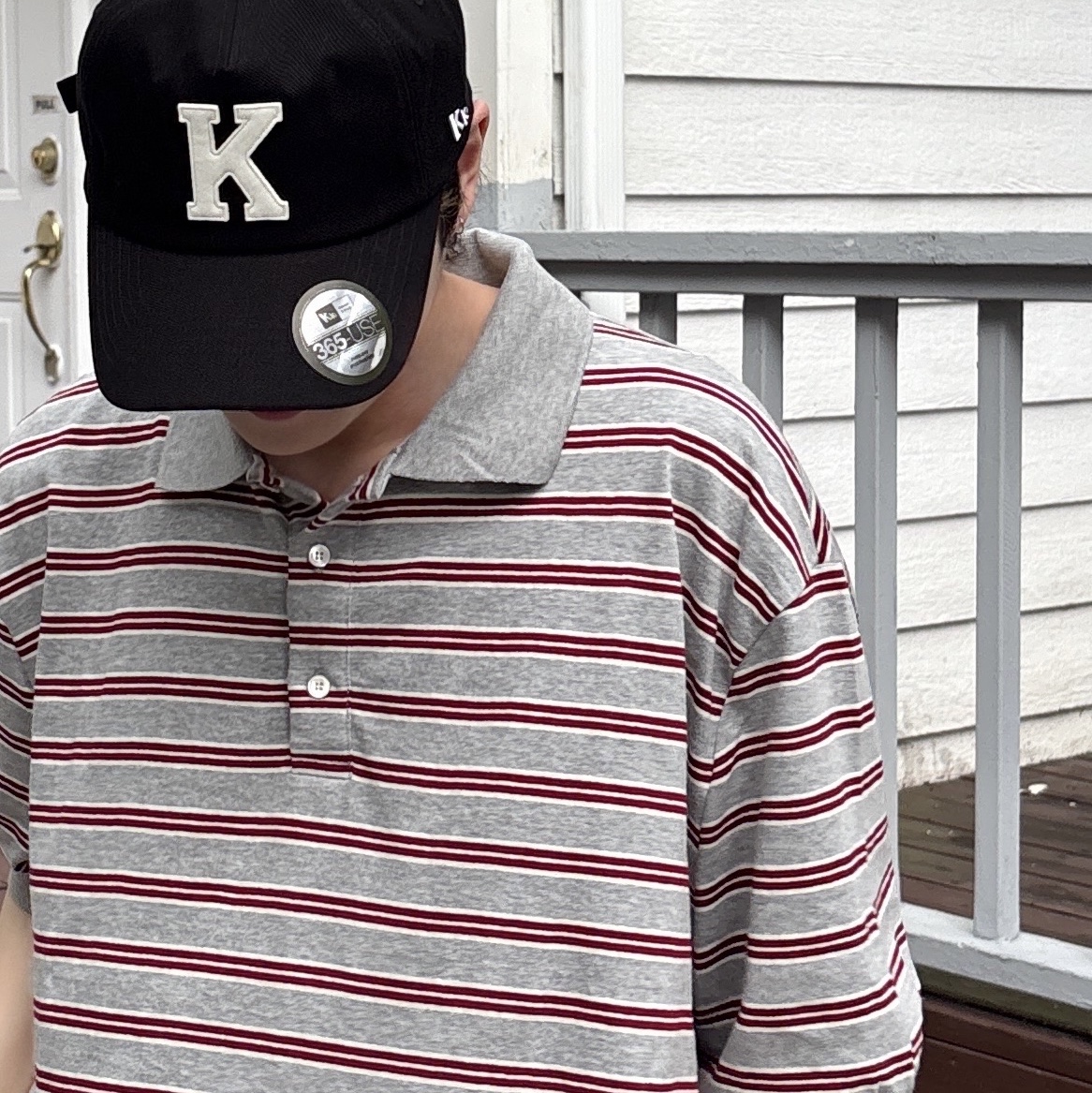 [KREAM 단독] Kamien x KOIN SEOUL K Logo Ball Cap Black 착용 스타일 - 2