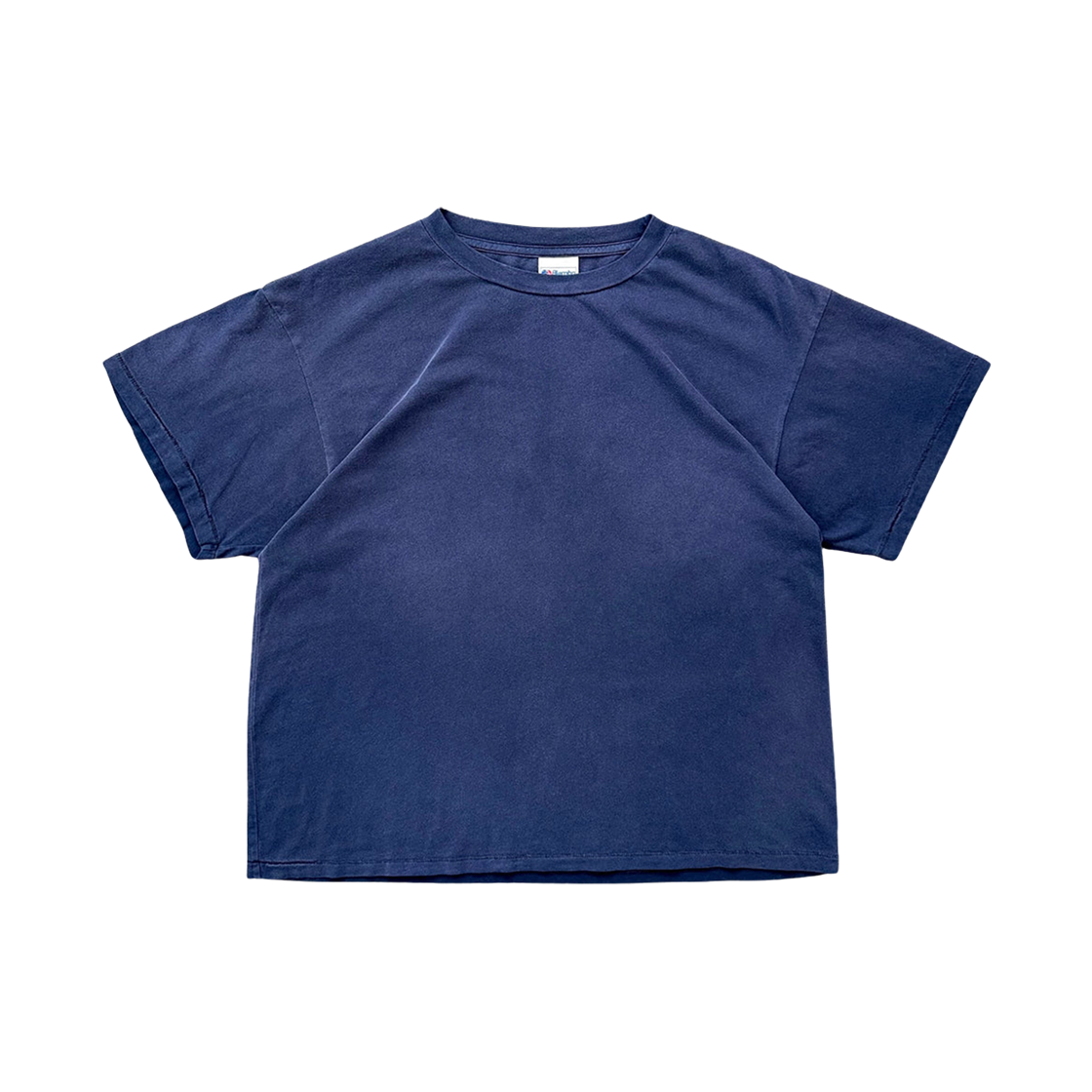 아킴보 클럽 체인 피커 싱글 스티치 티셔츠 페이디드 네이비(Akimbo Club Chain-Peeker Single Stitched T-Shirt Faded Navy)
